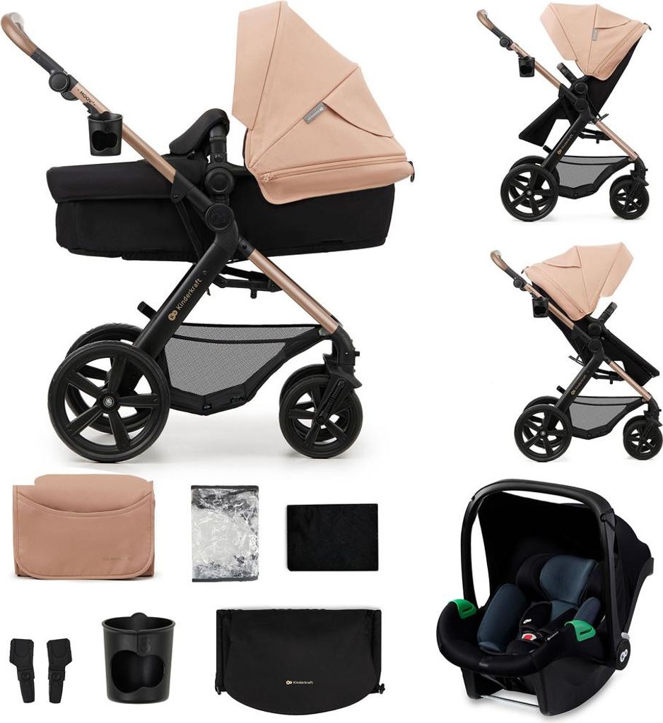 KINDERKRAFT Passeggino combinato Moov 2 3in1 Sand Beige - Immagine del prodotto 