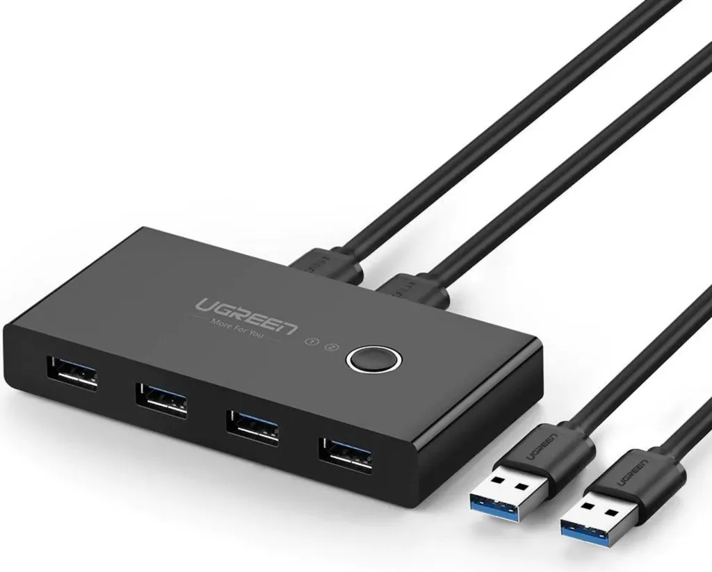 UGREEN Switchbox HUB 4 USB 3.2 Gen 1: Condividi Periferiche tra 2 PC