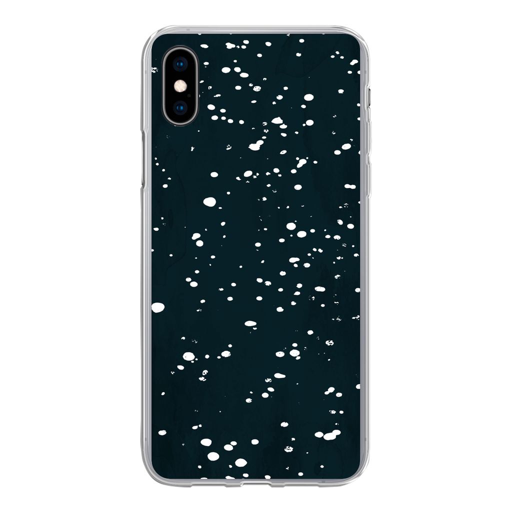 MuchoWow Handyhülle Schutzhülle Hülle für iPhone Xs Polka dots - Schwarz - Weiß Silikon Softcase Handy Hülle - Handytasche