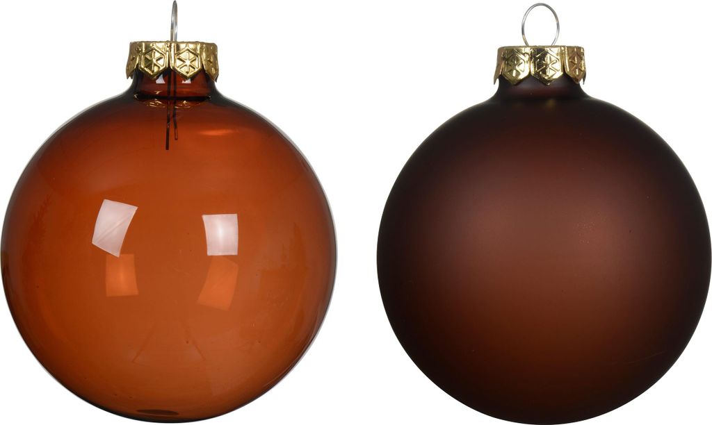 Weihnachtskugeln Glas 8cm 4 Stück - Espressobraun Produktbild 