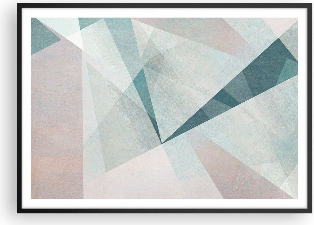 Gerahmtes Poster - Schwarzer Rahmen - Abstraktion modern - 100x70 cm - Wand Bild - Wanddeko - Wandbilder - Kunstposter - Wandposter - Bilderrahmen ...