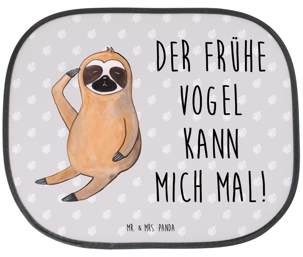Mr. & Mrs. Panda auto blendschutz Faultier Vogel - Grau Pastell - Geschenk, Sonnenschutz, Spinner, Faultiere, Seitenfenster, Sonnenblende, Fürs, f...