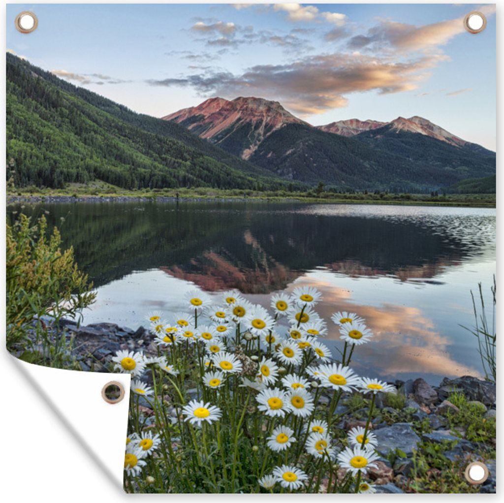 MuchoWow 50x50 cm Outdoor-Poster Gartendeko Sichtschutz Garten Poster für den Garten Kristallsee Amerika