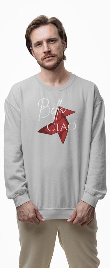D&B Design Uni Pullover SWMO00003 Money Heist HellGrau-Größe L