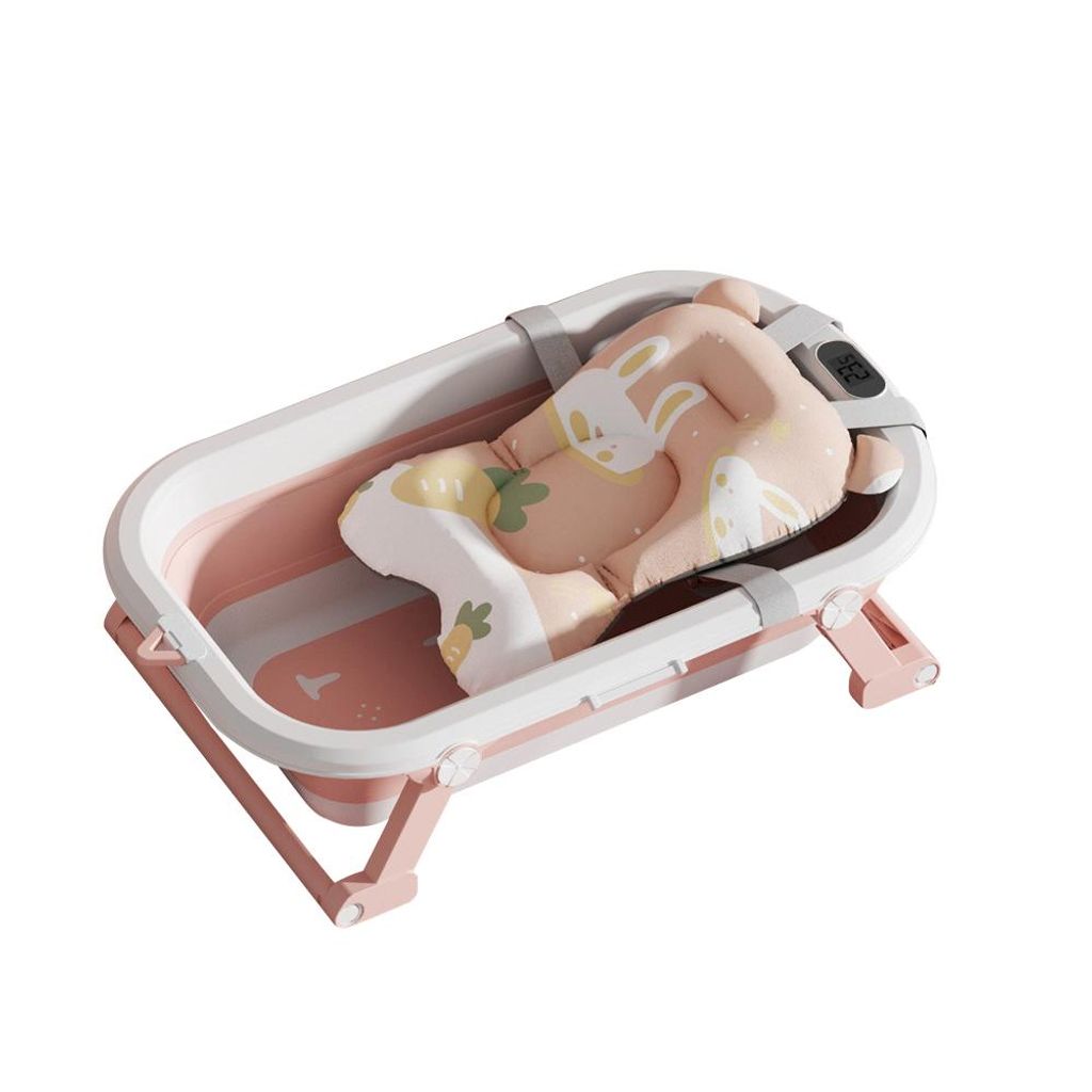 Baby Badewanne Faltbare mit Thermometer und Badekissen Anti Produktbild 