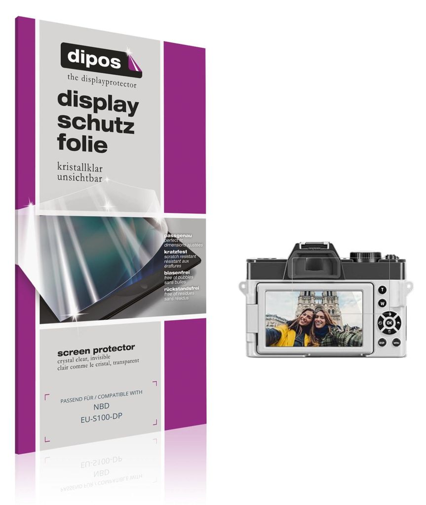 4x Schutzfolie für NBD EU-S100-DP klar Displayschutzfolie Folie Display Schutz dipos