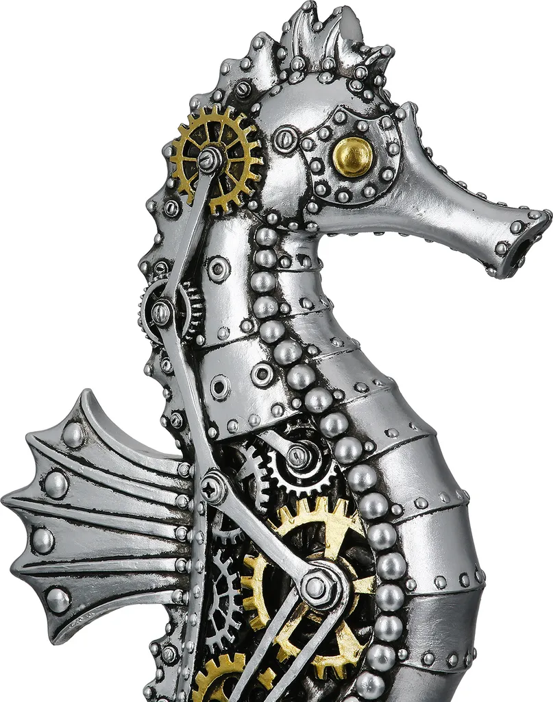 Figurine Hippocampe Steampunk en résine durable pour déco unique - 5