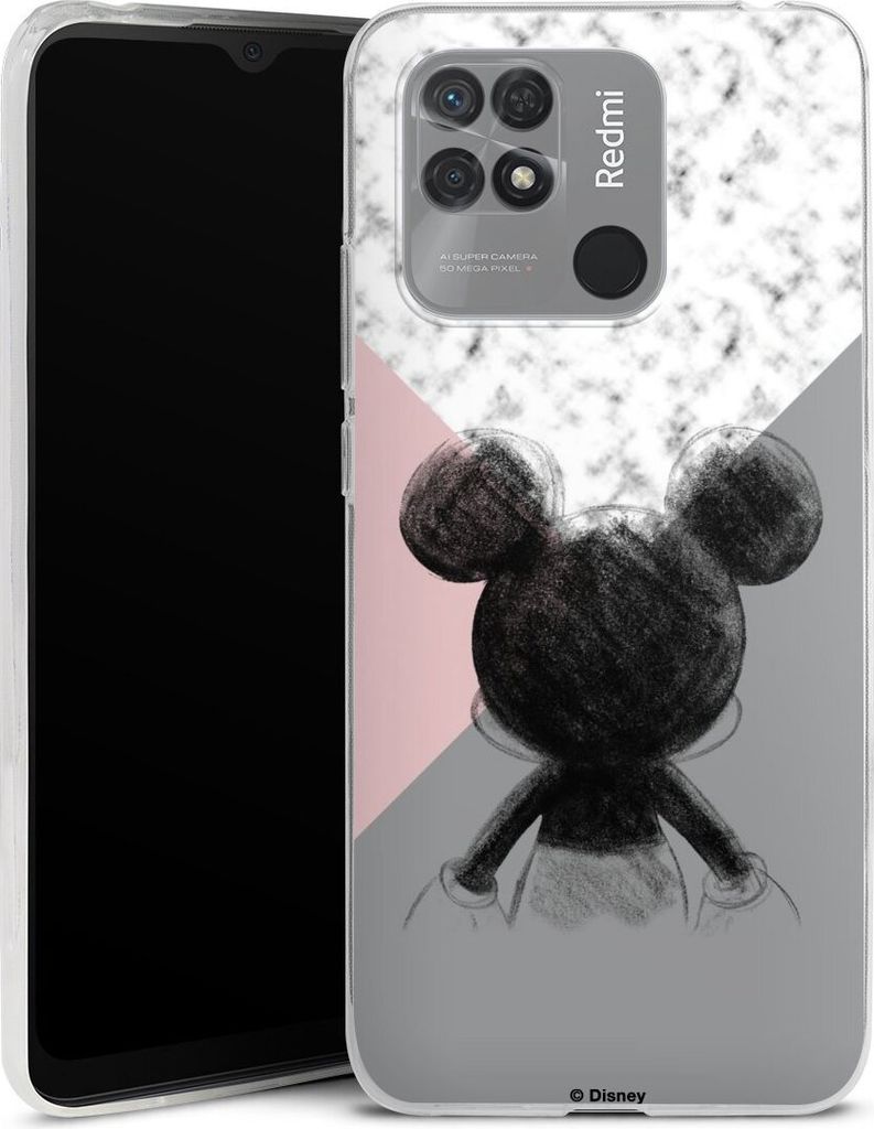 DeinDesign Slim Hülle für Xiaomi Redmi 10C Silikon Case Ultra Dünn Handyhülle Disney Marmor Mickey Mouse