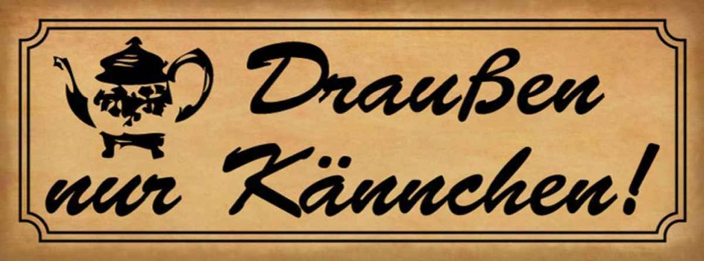 vianmo Holzschild 10x27 cm Draußen nur Kännchen Geschenk
