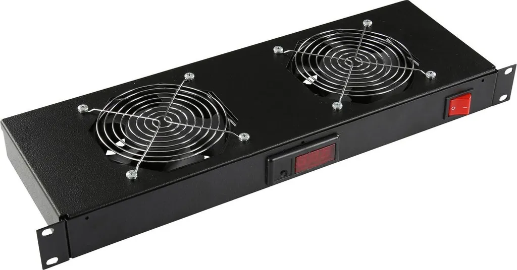 Lanview Module de Ventilation 1U à 2 Ventilateurs et Thermostat Digital