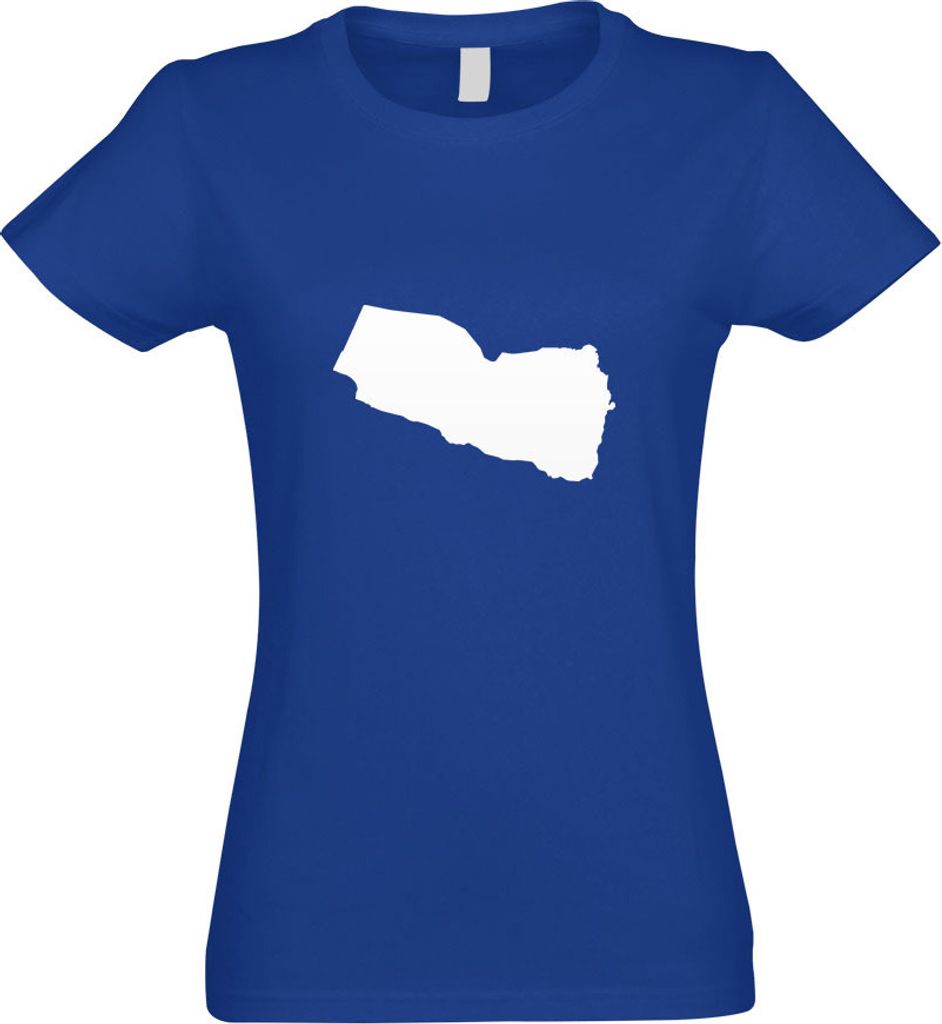 Kiwistar - T-Shirt tailliert - Damen - royal - Jemen Umriss Kontur - mit Motiv Bedruckt - Funshirt Design - Sport - Freizeit - Damen - L