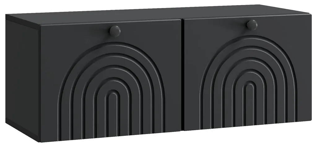 Meuble TV mural vidaXL noir 78,5x31x30 cm - Support écran suspendu chic