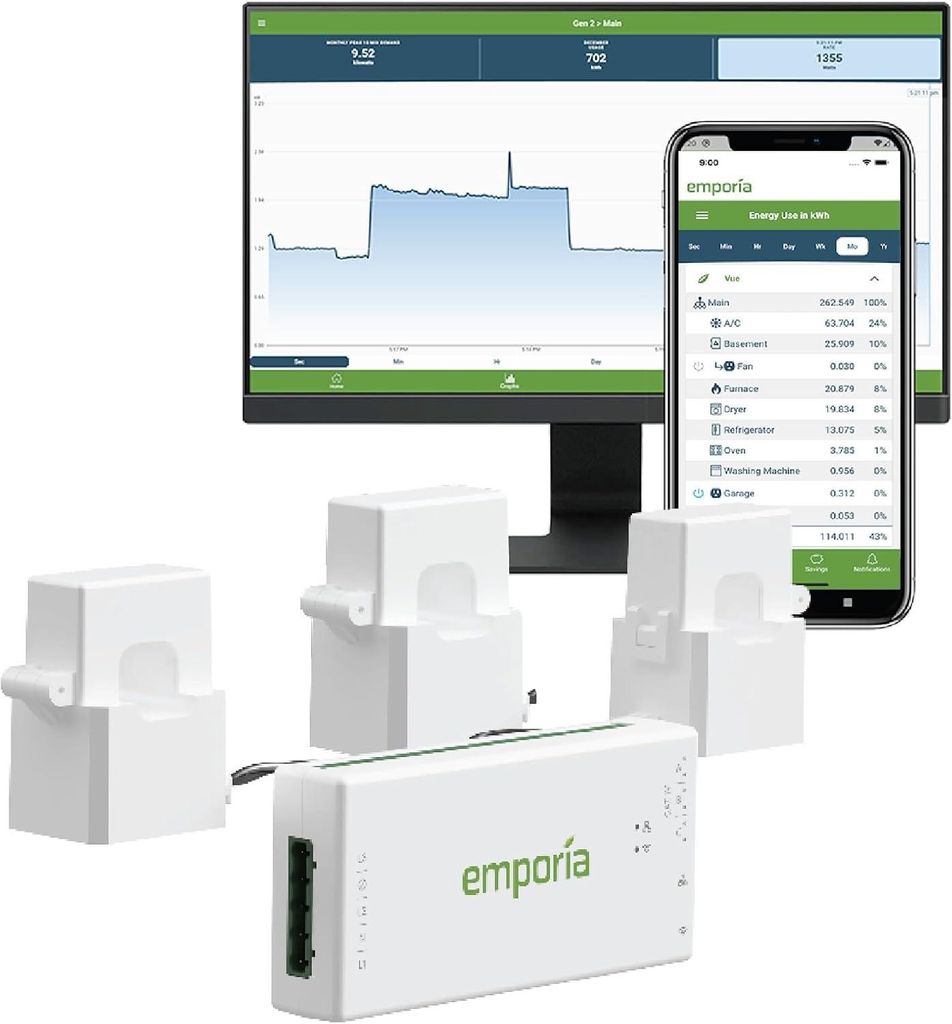 Emporia Vue 3 : Moniteur d'énergie domestique triphasé Image du produit 