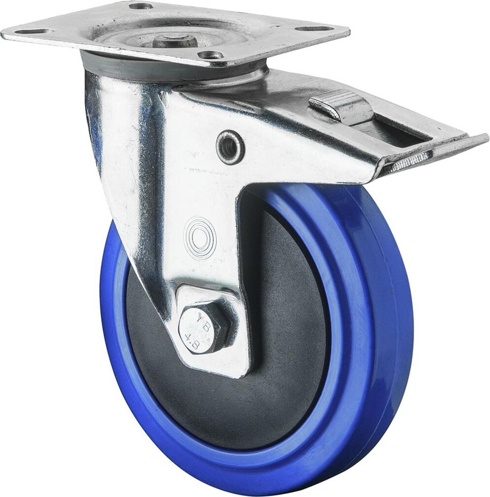 BS Rollen Transportrolle L420.B62.126 Lenkrolle mit Totalfeststeller, Raddurchmesser 125 mm,