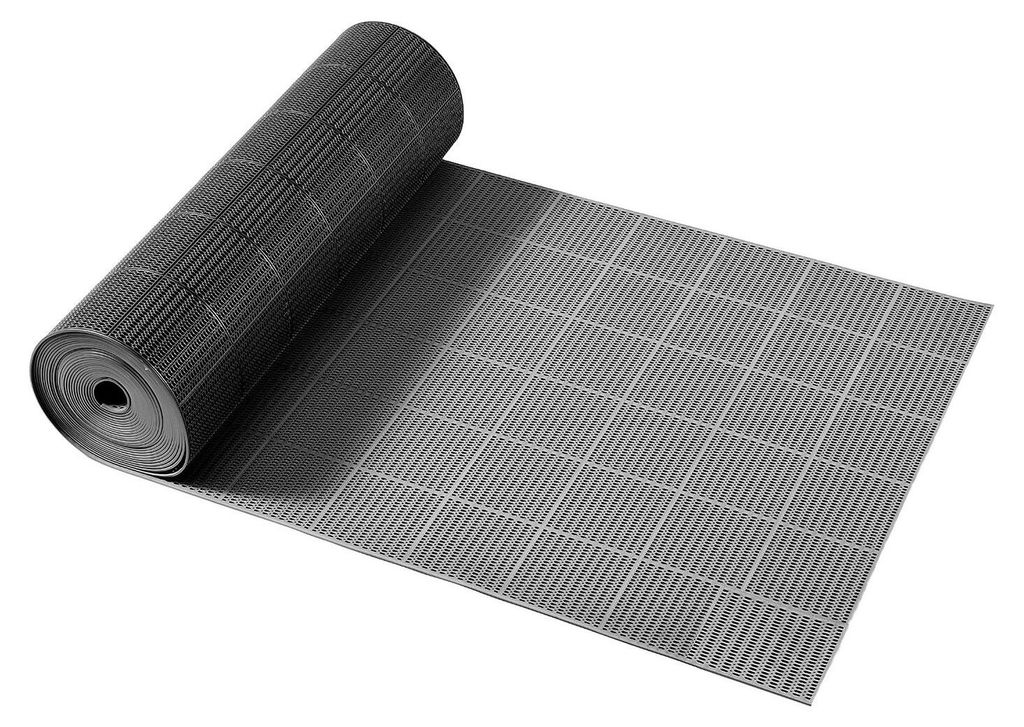 Drainage Mat, 90 x 1500 cm, PVC Non Slip Commercial Floor Mat, Wet Area Water Drain Splash Matting Hollow Doormat Roll, for Outdoor Indoor Restaura...