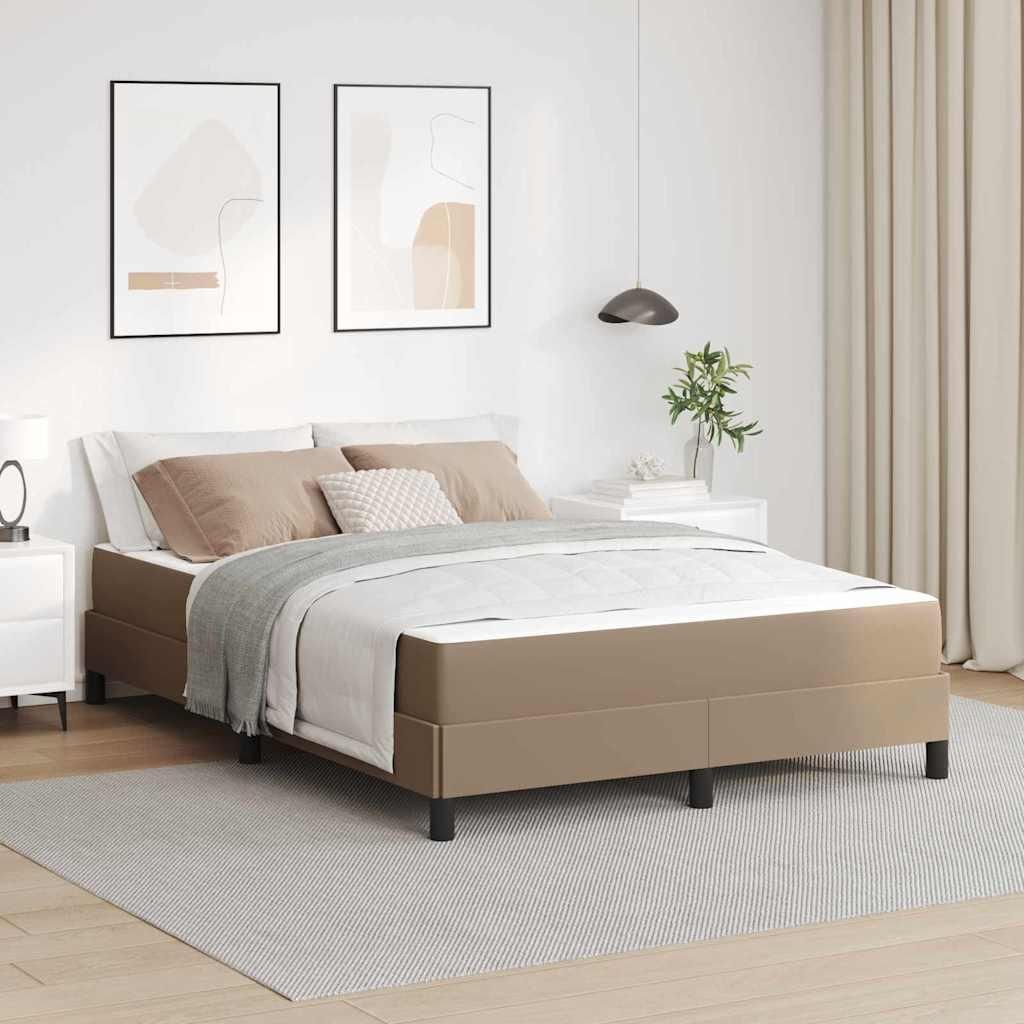Möbel Bett mit Matratze Cappuccino 160 x 200 cm Kunstleder - Klassische Betten 3398642