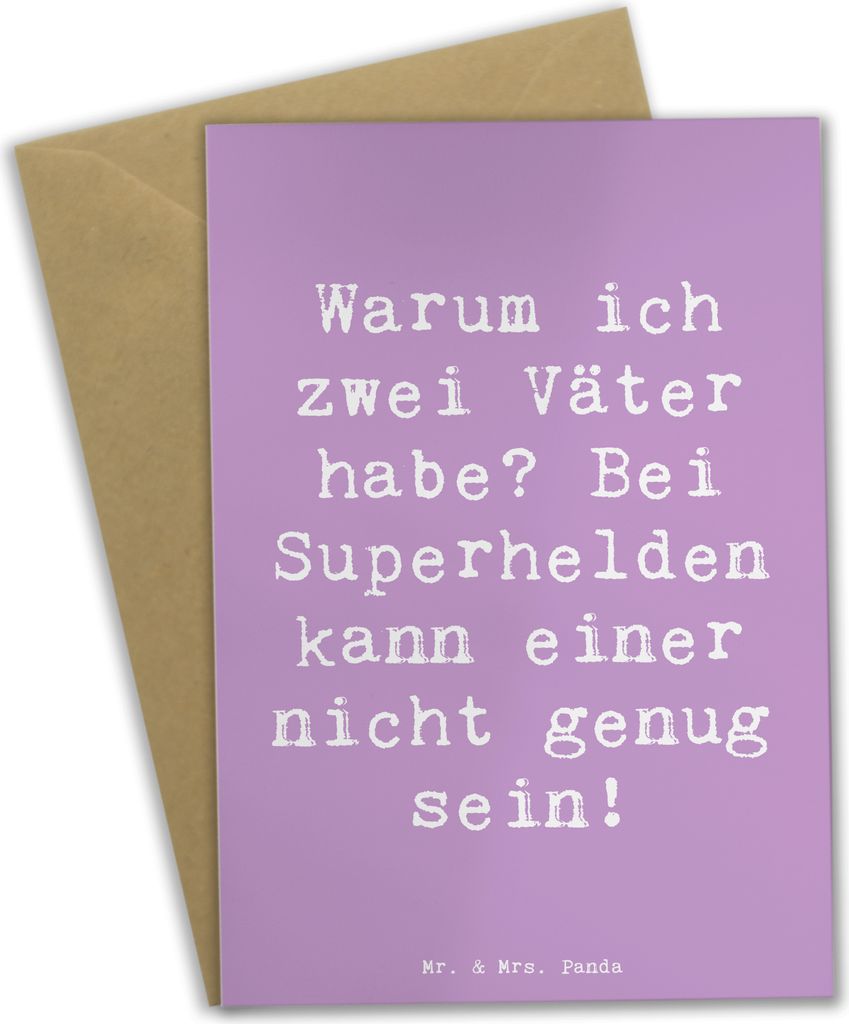 Mr. & Mrs. Panda jubiläumskarte Spruch Superhelden Stiefvater - Lavendeltraum - Geschenk, weihnachtskarten, einladungskarten, Liebe, Glückwunschk...