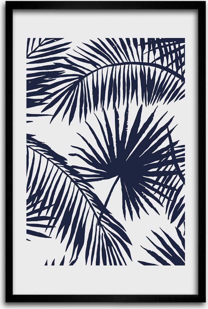 Bild - Bilderrahmen - 40 cm x 60 cm - MDF - Rahmen - Wandkunst - Blätter der Palme