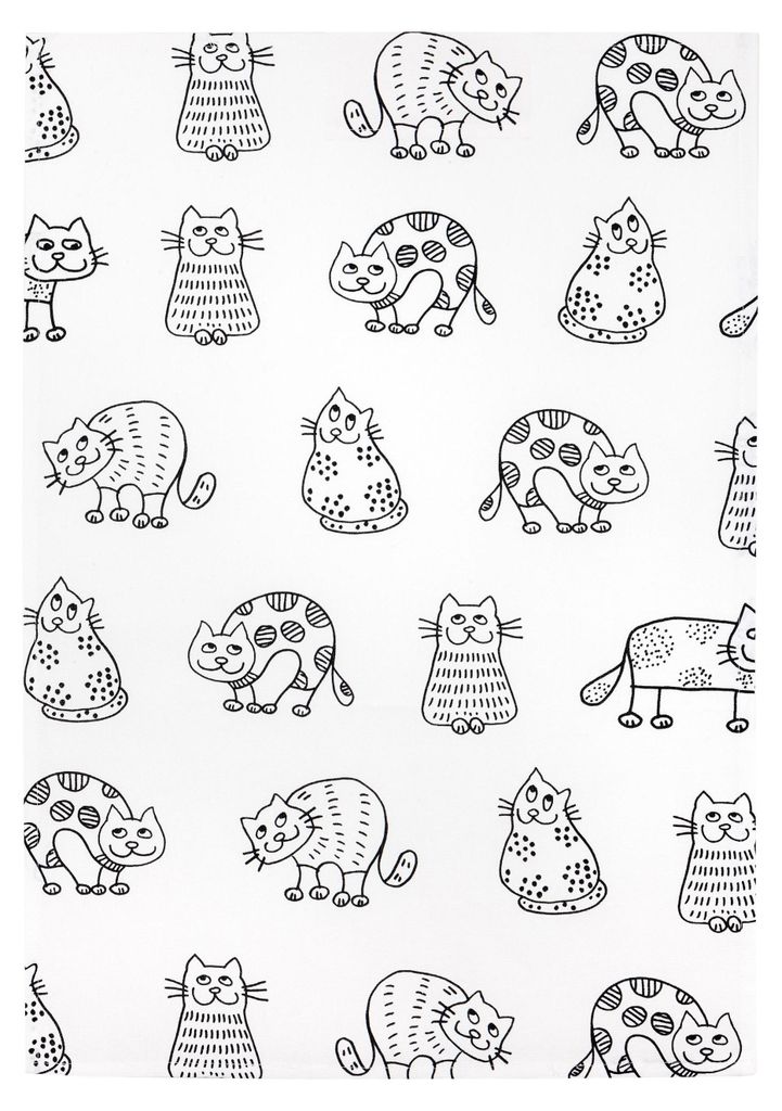 HL Küchentuch "Katzenreihe", Geschirrtuch aus Leinen und Produktbild 