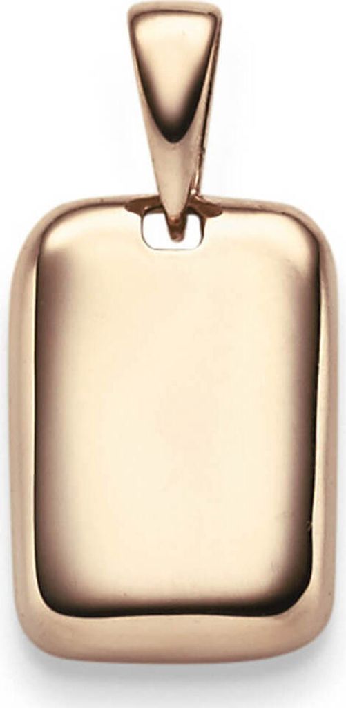 Gravurplatte Anhänger Rechteck 10,5x14,7mm für Gravur 585 Gold Rotgold schlicht