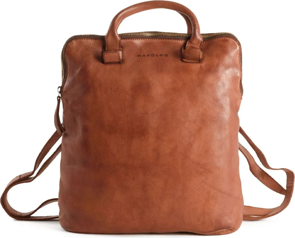 Sac à dos Harold's Submarine Post-Citybackpack en cuir de vachette cognac
