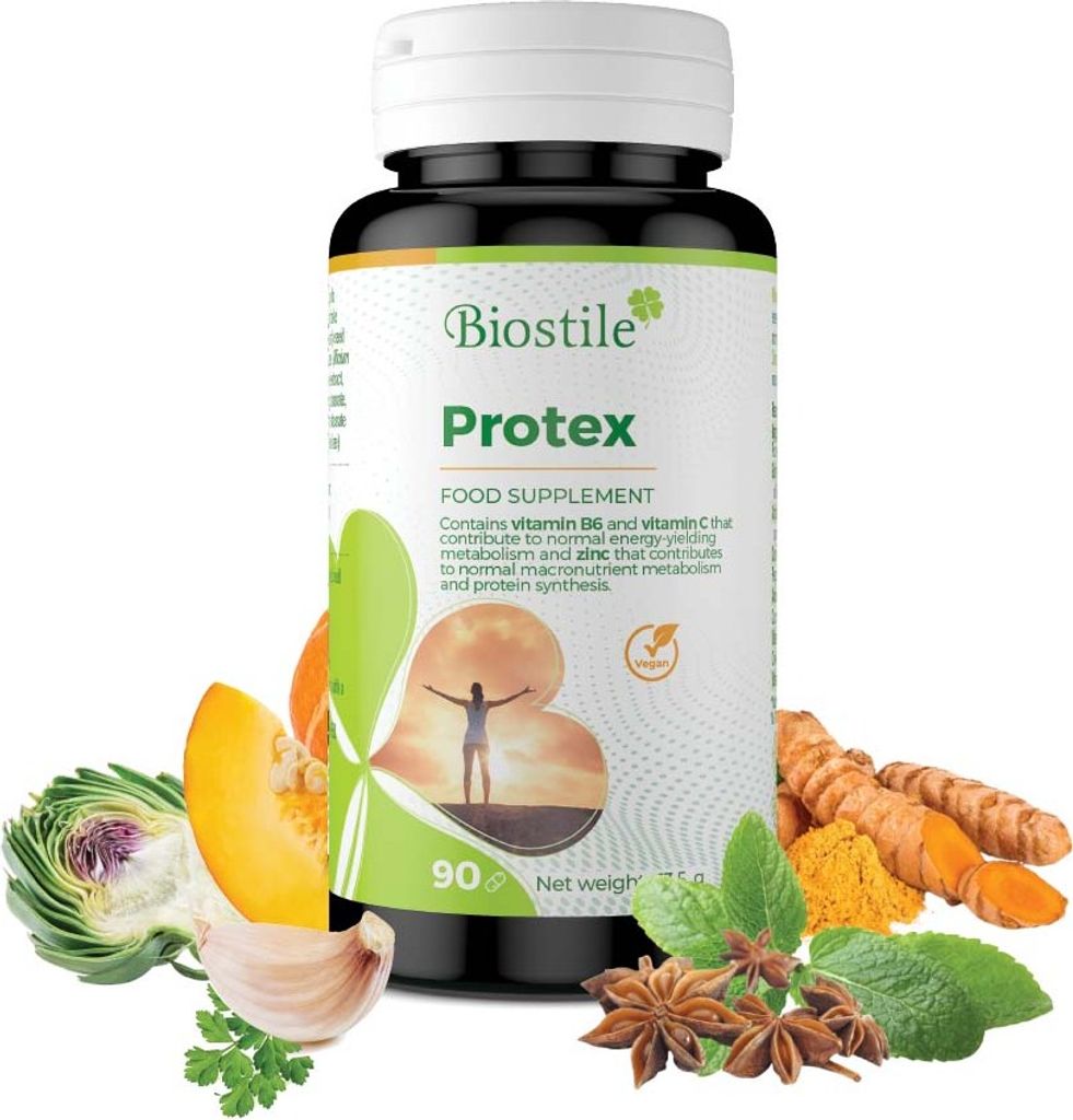 Biostile Protex – Kapseln mit konzentrierten Kräuterauszügen, Vitamin B6 und C