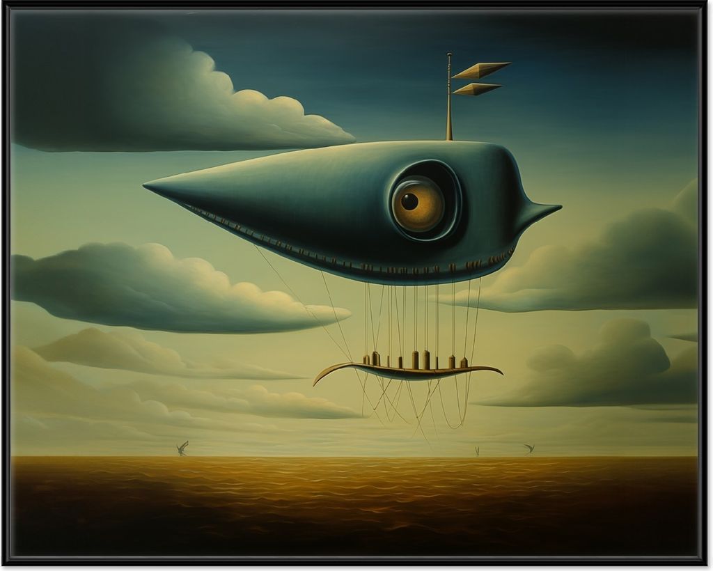 Wallario Wandbild Himmelsfahrer, Größe: 40,30 x 50,30 cm, Poster mit schwarzem Aluminiumrahmen