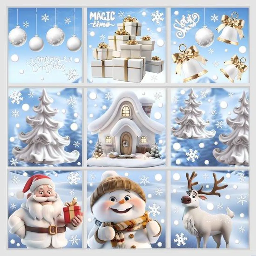 Décoration Vitre Noël Blanche 230 Stickers pour Ambiance de Fête