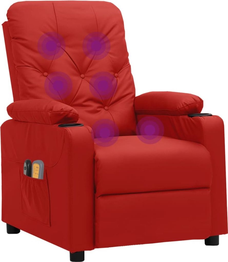 vidaXL Relaxsessel Elektrisch Weinrot Kunstleder