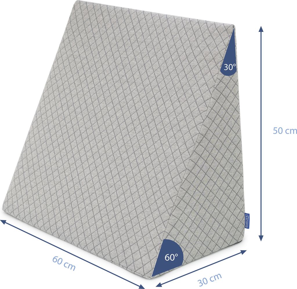 BADUM Poduszka klin pod plecy 60x50x30 cm szara krata Zdjęcie produktu 3