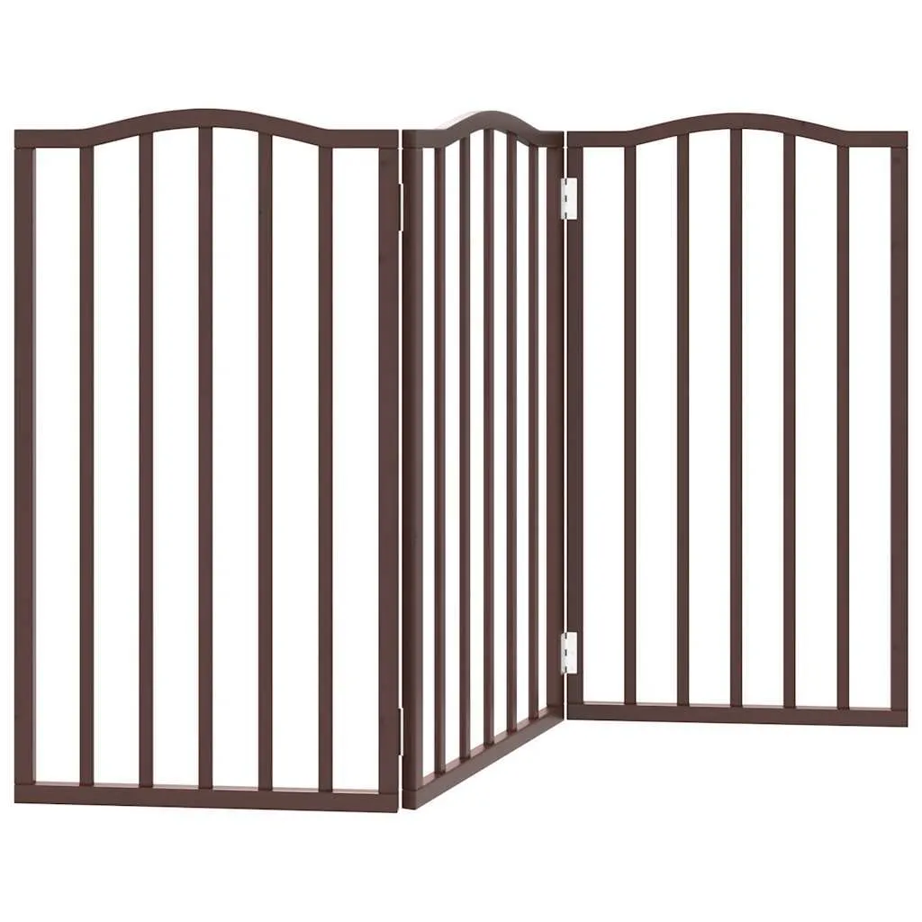 Barrière de Sécurité Pliable pour Animaux en Bois Chêne Brun 150 cm