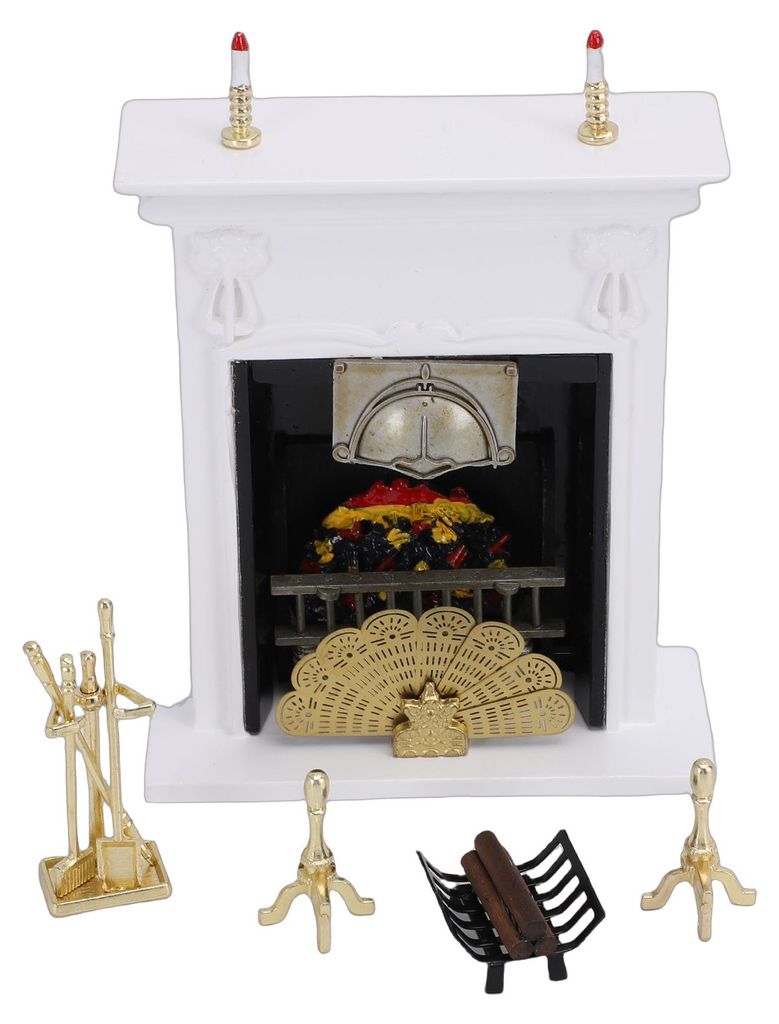 1:12 Puppenhaus Kamin Miniatur Zubehör Brennholzständer Lebensszene Dekorationsset