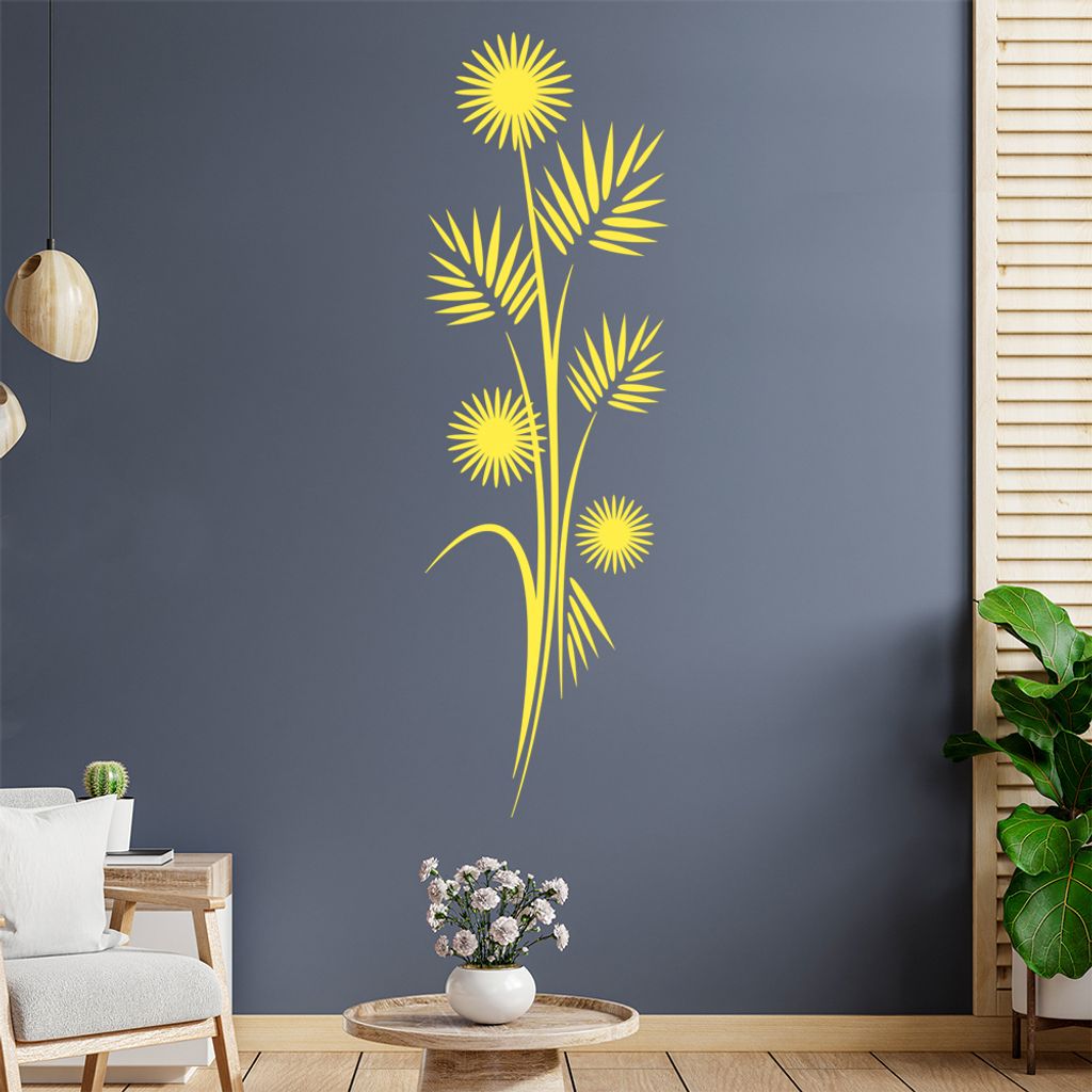 Distel - Blüten - Blätter Wandtattoo in 6 Größen - Wandaufkleber Wall Sticker - Dekoration, Küche, Wohnzimmer, Schlafzimmer, Badezimmer