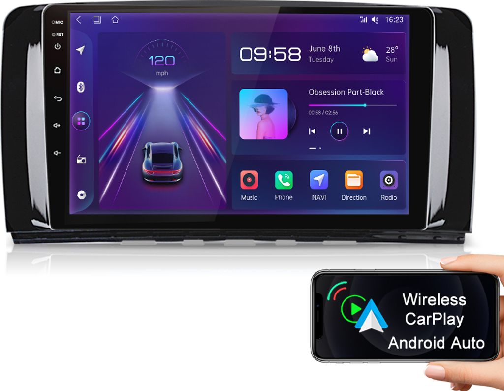 9 "Android13 carplay autorádio 2+32G GPS Navi DAB+SWC WIFI Obrázok produktu 