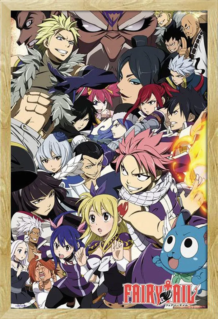 Maxi Poster Fairy Tail Stagione 6 Incorniciato Shinsuke® Legno Faggio