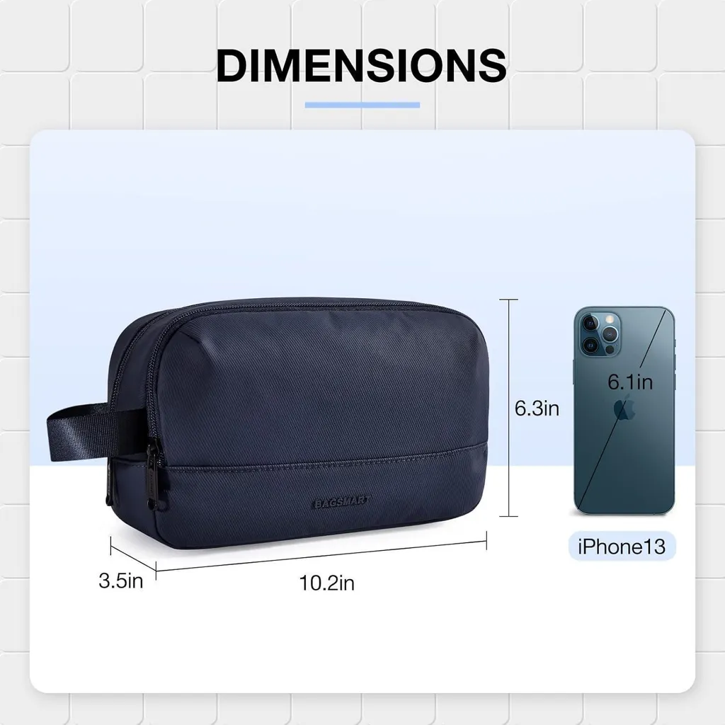 Trousse de toilette double compartiment imperméable pour homme bleu - 5