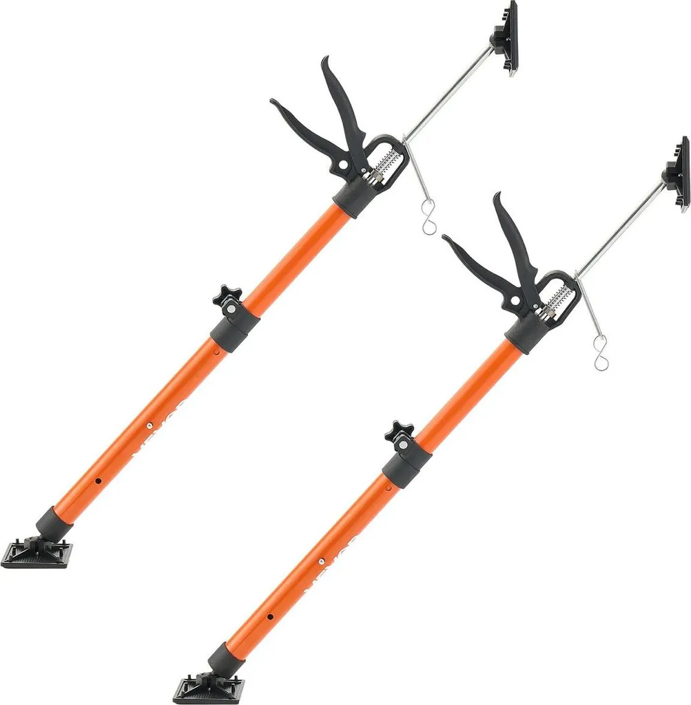 Lot de 2 Poteaux de Soutien Télescopiques 54-155cm en Acier Robuste