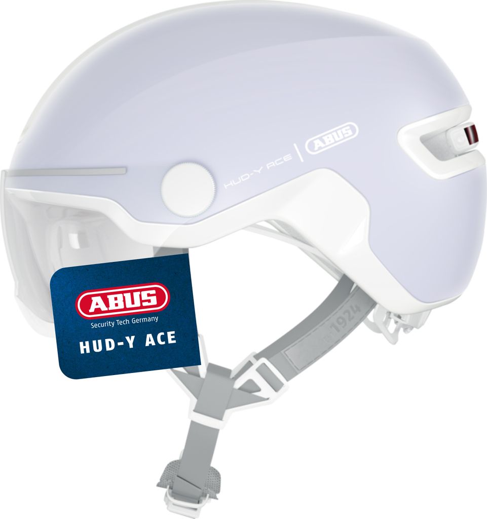 ABUS Stadthelm HUD-Y ACE - stylischer Fahrradhelm mit Visier und magnetischem, aufladbarem LED-Rücklicht - für Damen und Herren - pure lavender, ...