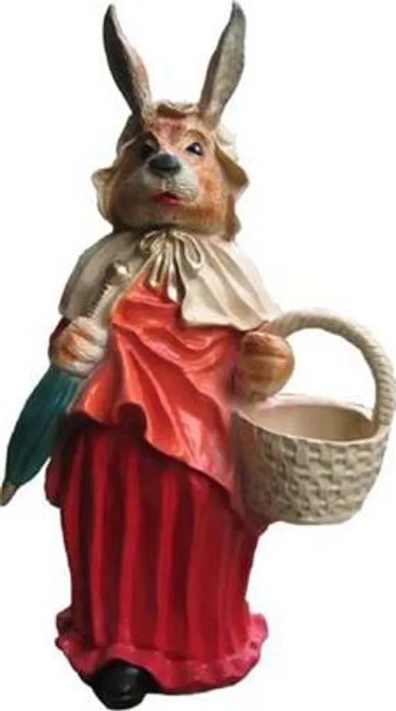 Statue de Jardin Loup Chaperon Rouge et Lapin de Pâques Transe 71cm