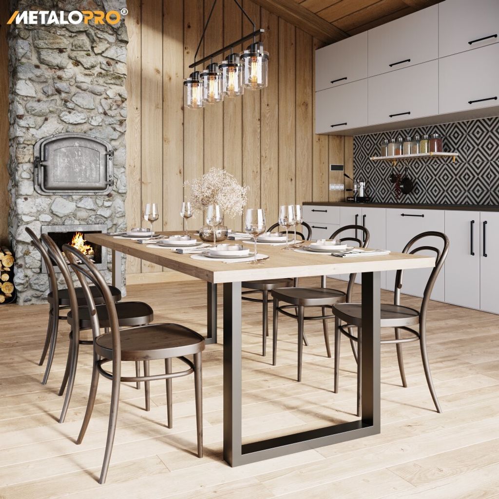MetaloPro 2 Stück Tischbeine-Metall Schwarz 72cm I Produktbild 