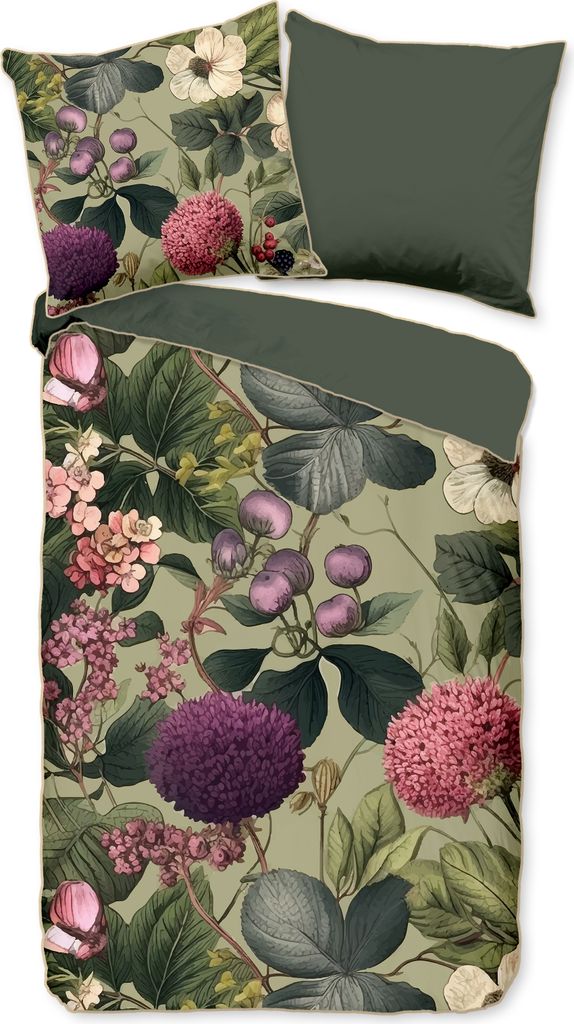Duvet cover Descanso 155x220 + 1* 80x80 cm - flowers & leaves