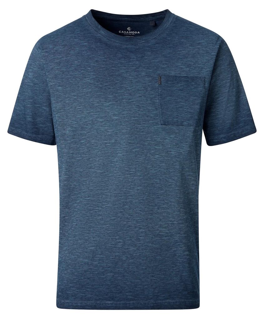 CasaModa T-Shirt navy melange Übergrößen Streifen