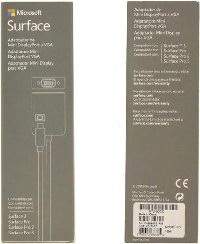 Adaptateur Microsoft Surface Mini DisplayPort vers VGA Noir Original