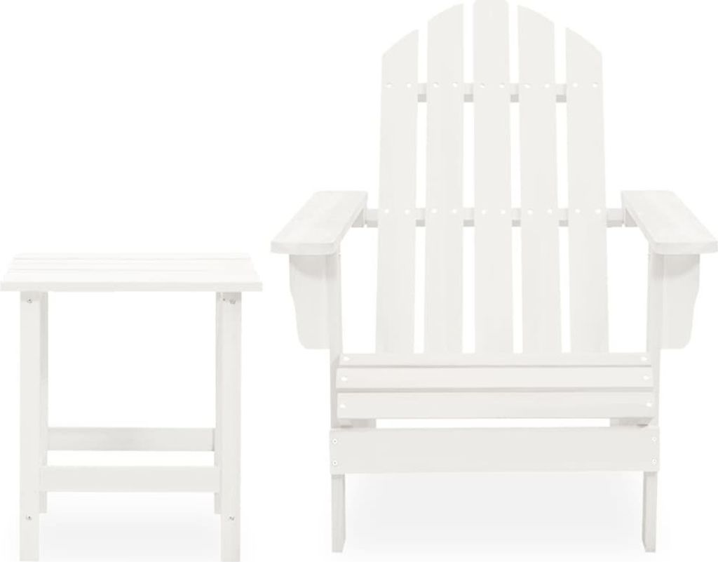 Sedia da giardino Adirondack con tavolo in legno massiccio Immagine del prodotto 