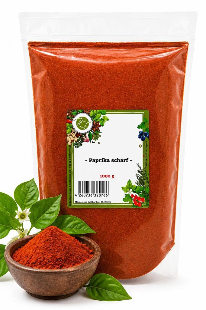 KT 1000 g / 1 Kg Paprika Pulver scharf Paprika fein Produktbild 