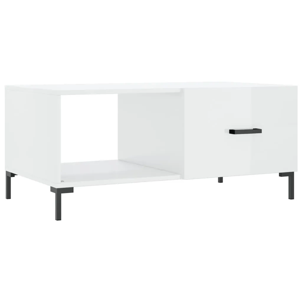 Tavolino da Salotto Bianco Lucido SYFAX™ 90x50x40 - Design Moderno
