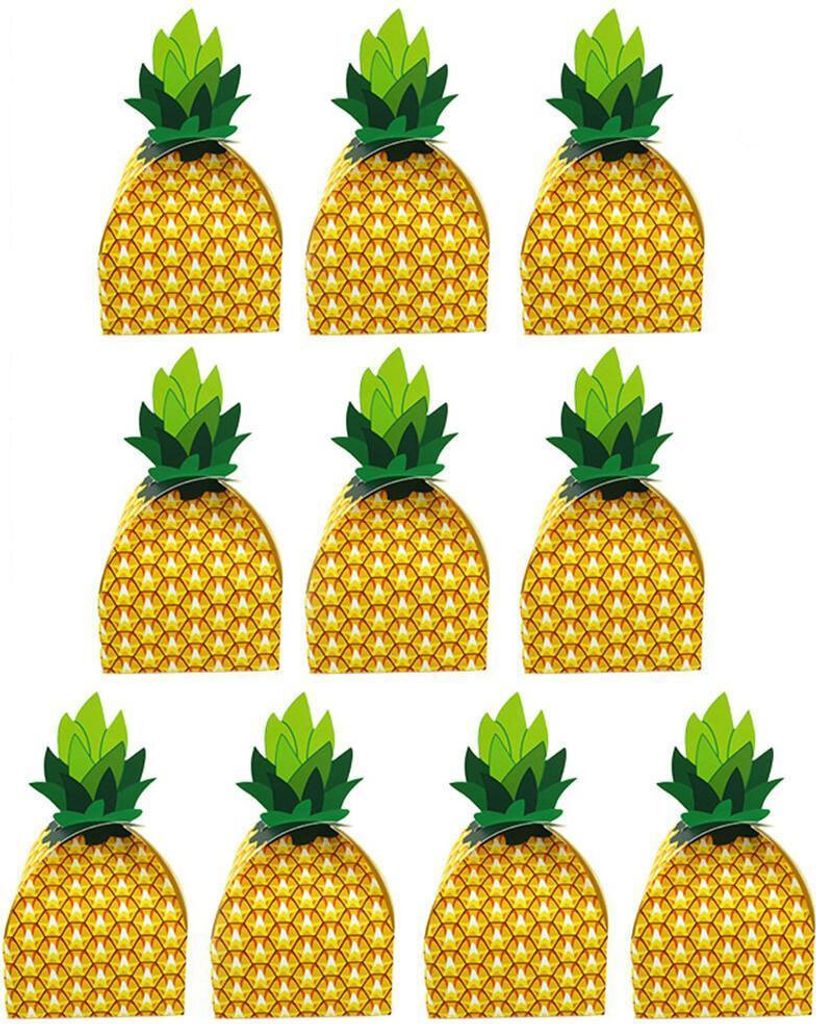 10pcs Candy Ananas Papierbox Geschenktüte Urlaub Hochzeitsfeier Beach Tischdekoration