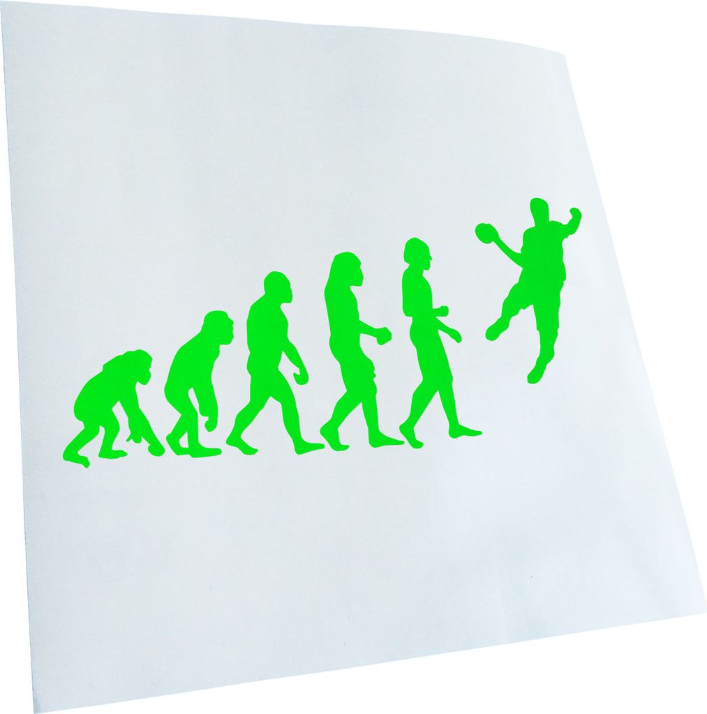 Kiwistar - Autoaufkleber - Evolution Handballer Heckscheibenaufkleber - Aufkleber für Auto Kfz Fahrrad, LKW, Truck Mofa