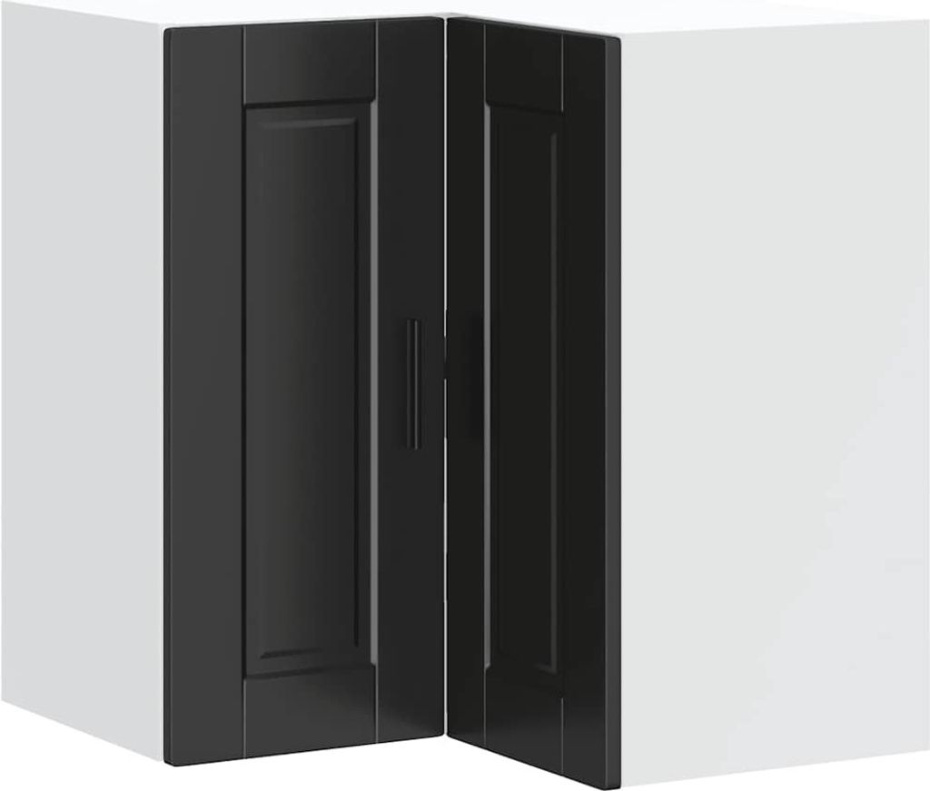 "WINTER SALE"Küchen-Eckhängeschrank - elegantes Design - Küchenmöbel/Buffetschrank - Porto Schwarz Holzwerkstoff - Küchenschränke NeuMöbel90...