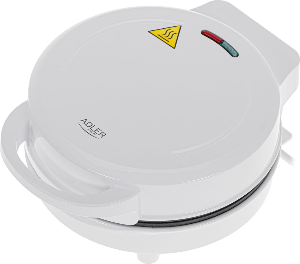 A white donut maker is shown from a slightly elevated angle against a white background.